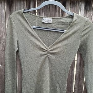 Michael Stars Shimmery Green Shirt